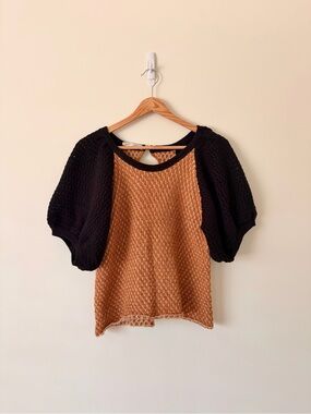Atelier Delphine Golden Spice Sofia Top in Honeycomb Knit S